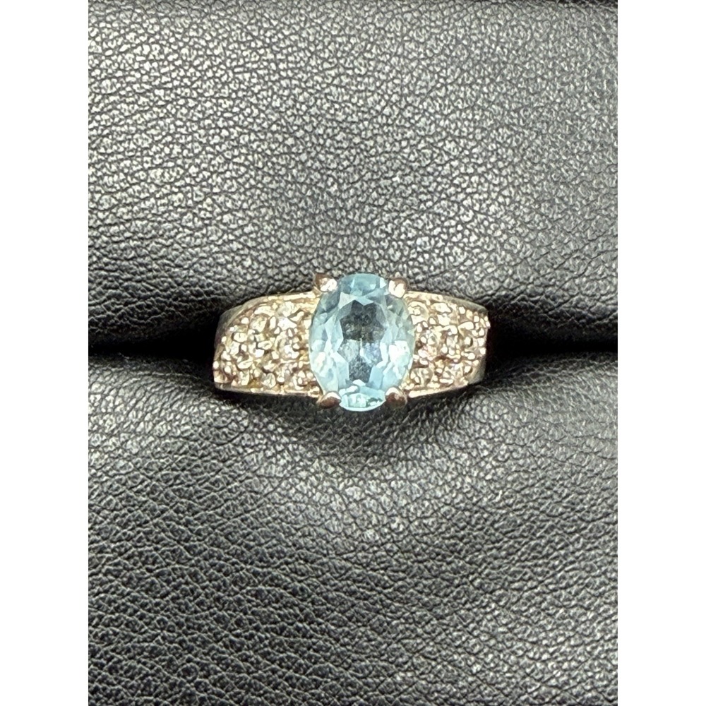 Vintage Sterling Silver Swiss Blue Topaz Ring Size 6.25 J28
